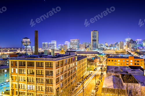 Preview: Richmond, Virginia, Usa Downtown Skyline View From Church Hill At Night.