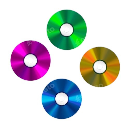 Preview: four colored Compact Discs