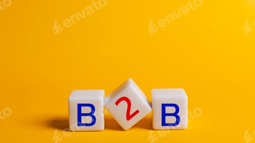 Preview: Concept of B2B, cubes with the abbreviation B2B, business and financial concept, B2B marketing.