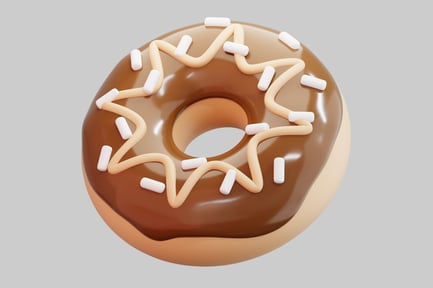 Preview: 3D Chocolate Frosted Donut With Sprinkles