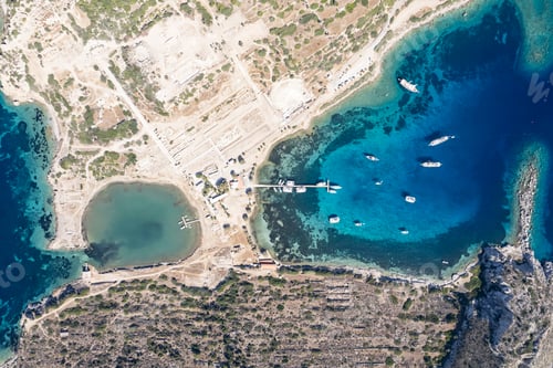 Preview: Aerial view of Cape Knidos Datca Peninsula Turkey