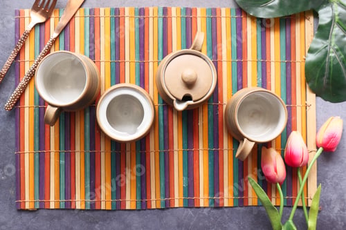 Preview: putting empty tea cup on table.