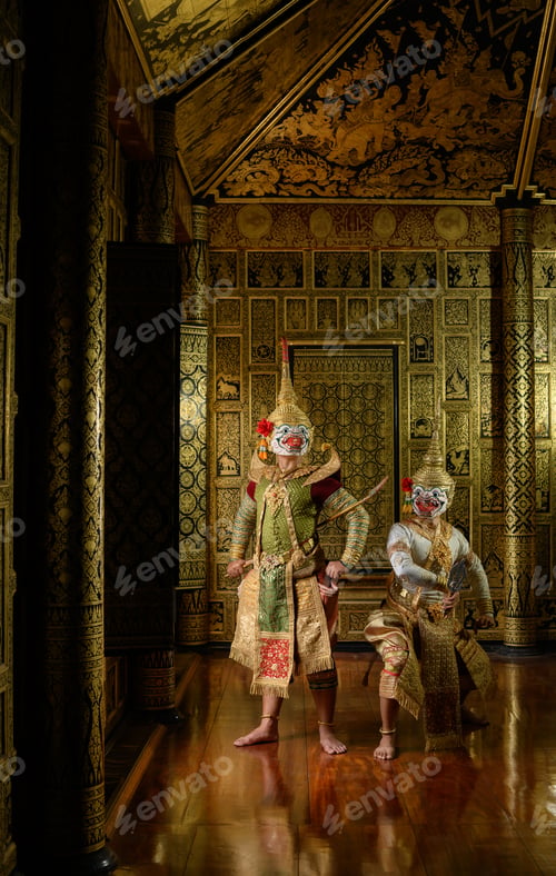 Preview: Khon, Is a classic Thai dance in a mask. This is Hanuman