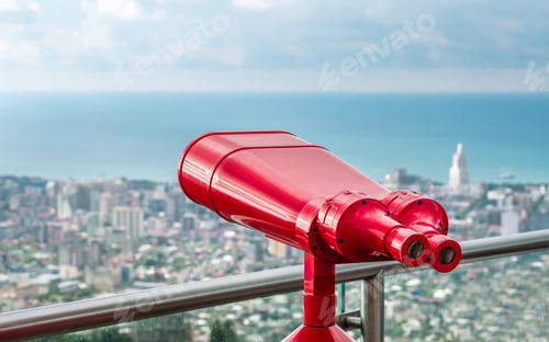 Preview: Red binocular tower viewer