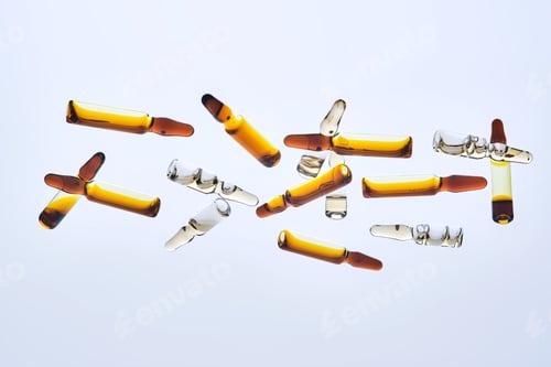 Preview: Ampoule cosmetics for injection. View from below.