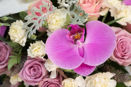 Preview: bouquet of roses and orchids