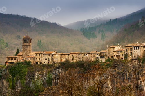 Preview: Beautiful shot of the Castell Follit de la Roca, Spain