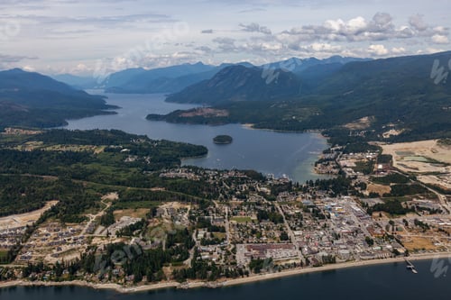 Preview: Aerial View of a Sechelt, small town on Sunshine Coast