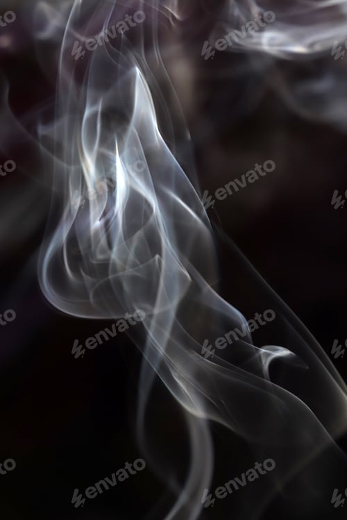 Preview: Cloud of smoke on black background