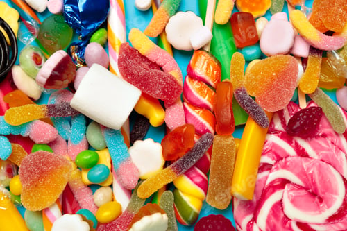 Preview: Different colorful fruit candy