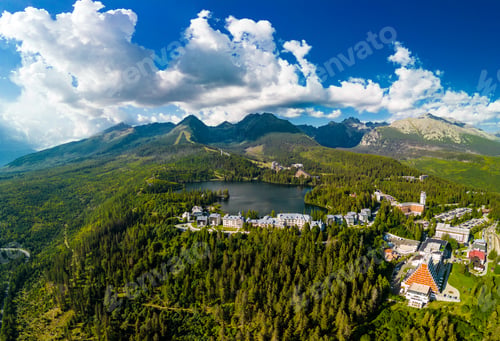 Preview: Wonderful mountain lake in National Park High Tatra, Strbske Pleso, Slovakia