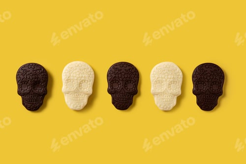 Preview: Chocolate Mexican skulls pattern