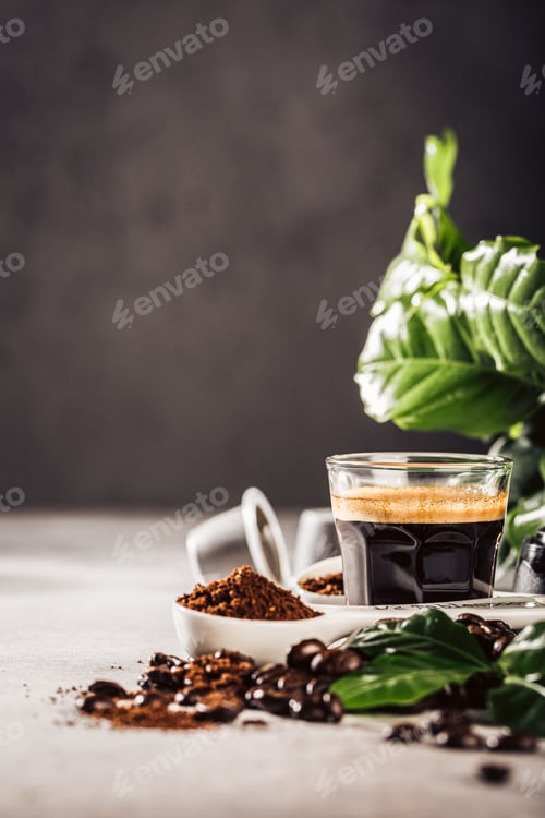 Preview: Coffee in glass cup
