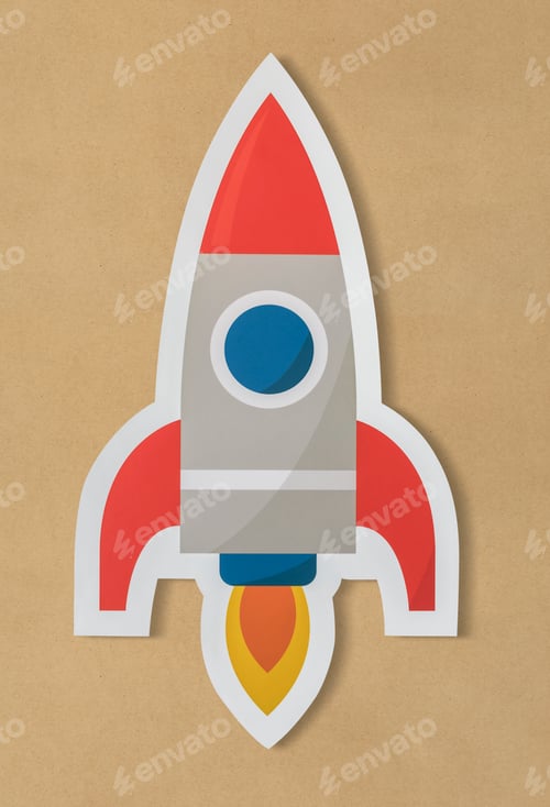 Preview: Business launching rocket ship icon