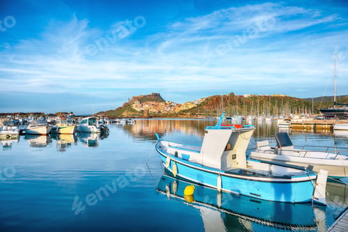 Preview: Unbelivable view of Medieval town of Castelsardo. Cityscape of Castelsardo port.