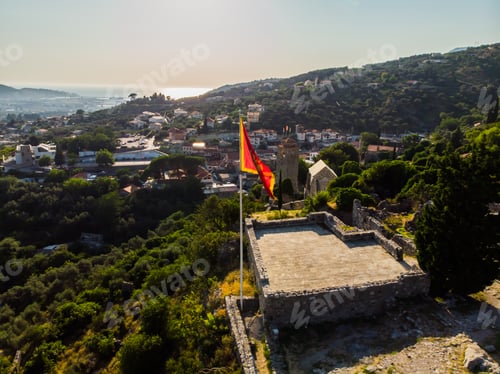 Preview: Stari Bar - ruined medieval city on Adriatic coast, Unesco World Heritage Site in Montenegro Aerial