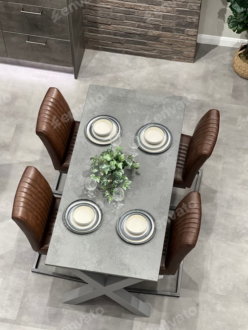 Preview: Table laid out in a kitchen