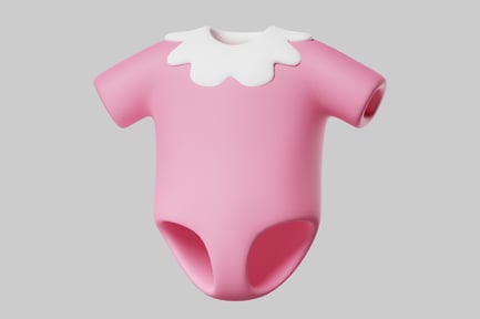 Preview: Pink baby onesie with collar