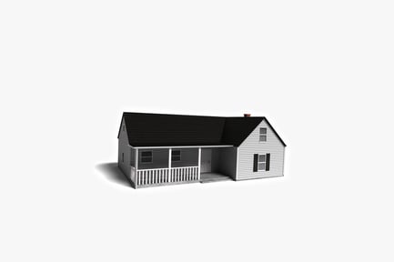 Preview: Single-story house with sloping roof and porch