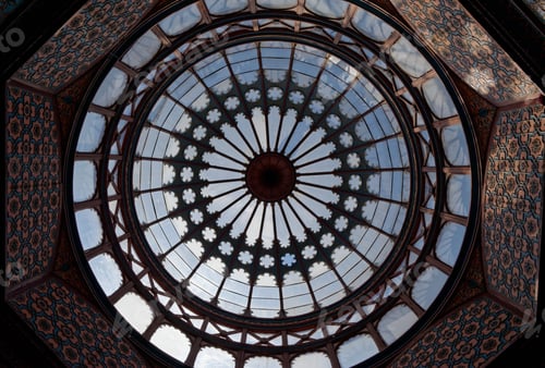 Preview: Frog's eye view of the dome of the dome in Morisco Kiosk in Alameda de Santa María Park, Mexico Cit