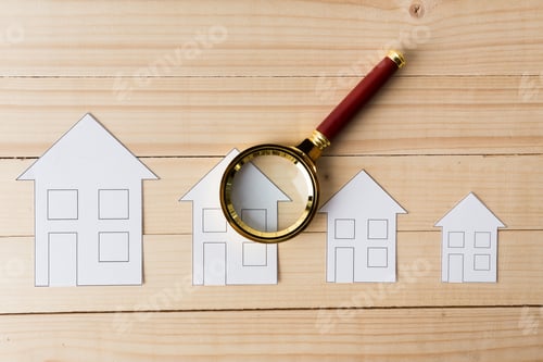 Preview: paper house with Magnifying Glass