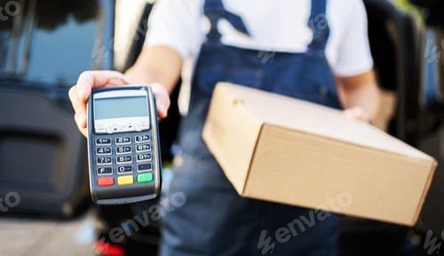 Preview: Payment NFC courier box delivery cashless payment of work