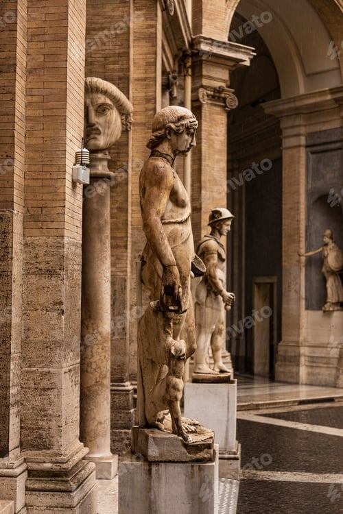 Preview: ROME, ITALY - JUNE 28, 2019: ancient roman statues in museum