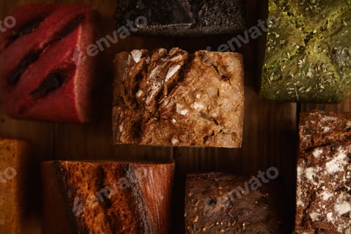 Preview: Homemade mixed breads presented for sale