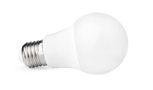 Preview: One light bulb isolated on white background