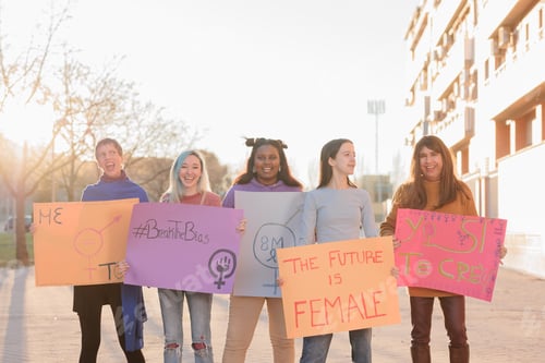 Preview: multicultural and diversity group pride for equality demonstration women international day