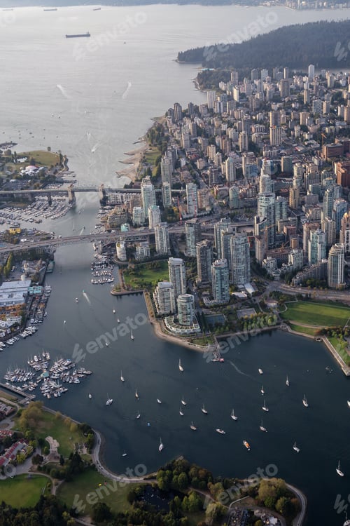 Preview: Aerial View of Downtown Vancouver, British Columbia, Canada. Modern City