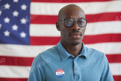 Preview: African-American Voter against USA Flag