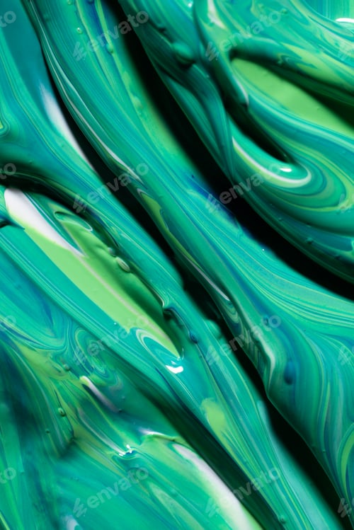 Visualização: Mistura de tinta verde e azul