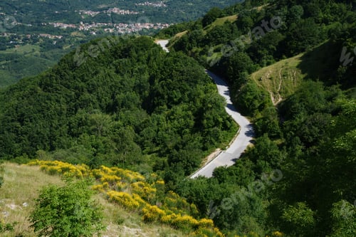 Preview: Summer landscape along the road Provinciale Amiternina, Abruzzo, Italy