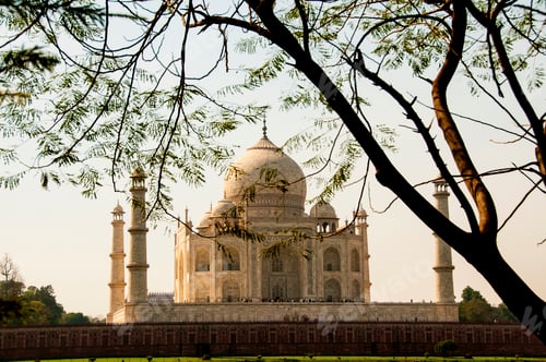 Preview: Taj Mahal as seen from across the Yamuna River, Agra, India.