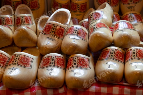 Preview: Collection traditional Dutch wooden shoes for sale