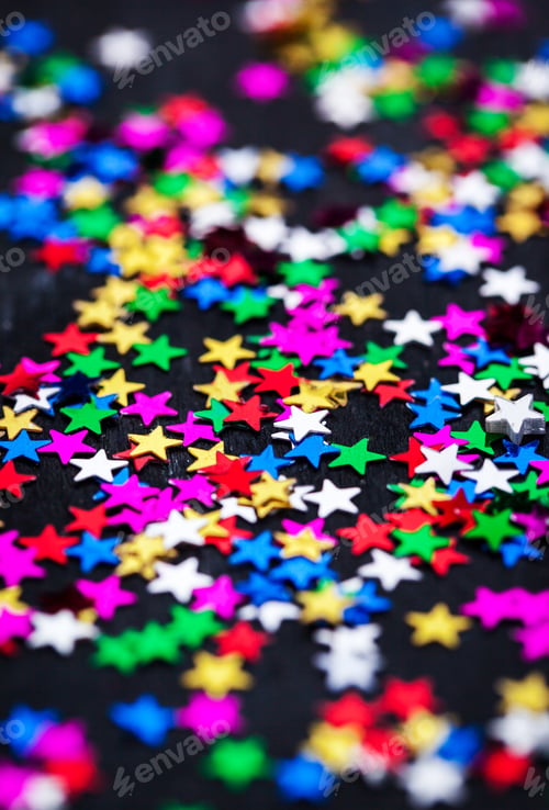 Preview: Multicolored holiday stars decoration background