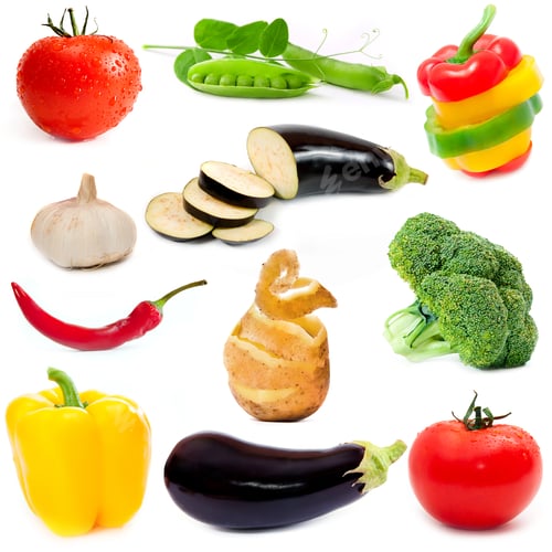 Preview: different vegetables isolated