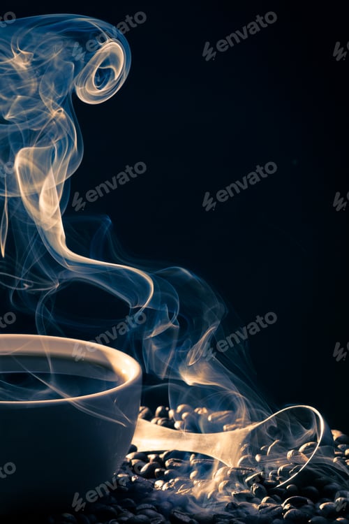 Preview: Swirling golden smoke taking away from coffee