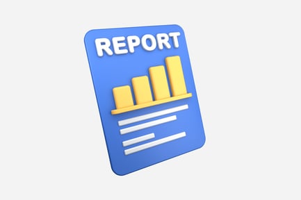 Preview: Financial Report Document 3D Illustration