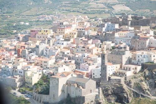 Preview: High angle view of Castelsardo, Sardinia, Italy