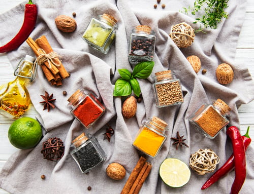Preview: Various spices in a jars