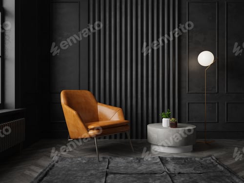 Preview: Interior of modern living room with sofa 3 D rendering