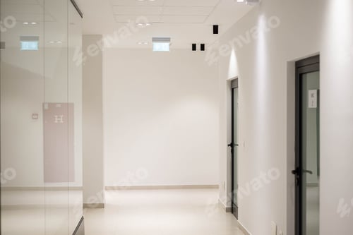 Preview: Interior of hall with white walls