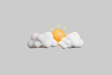 Preview: Cartoon sun with clouds