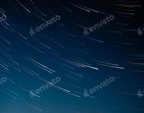 Preview: startrails on a dark blue sky
