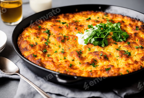 Preview: Traditional Spanish tortilla on wooden table in a restaurant