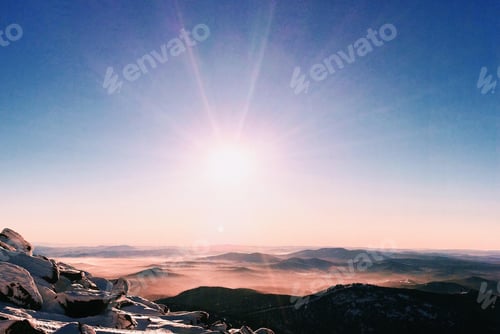 Preview: Mountains and sunset