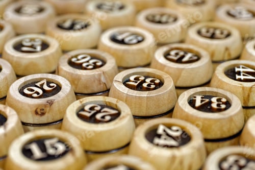Preview: Wooden lotto barrels with numbers