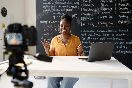 Preview: Teacher recording her blog about IT